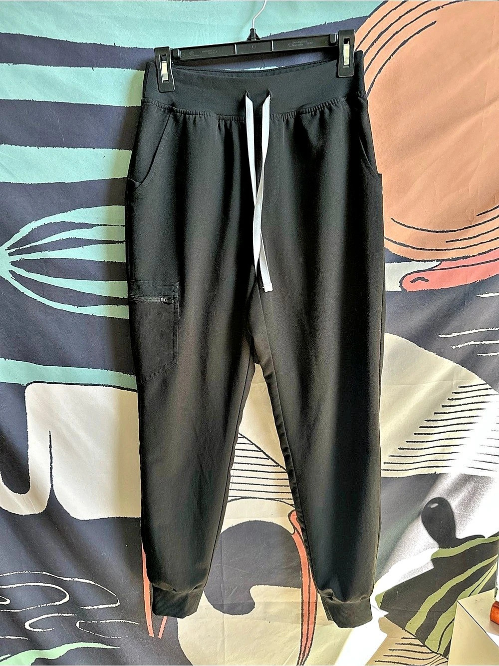 FIGS Zamora Technical Collection Black Jogger Scrub Pants size small